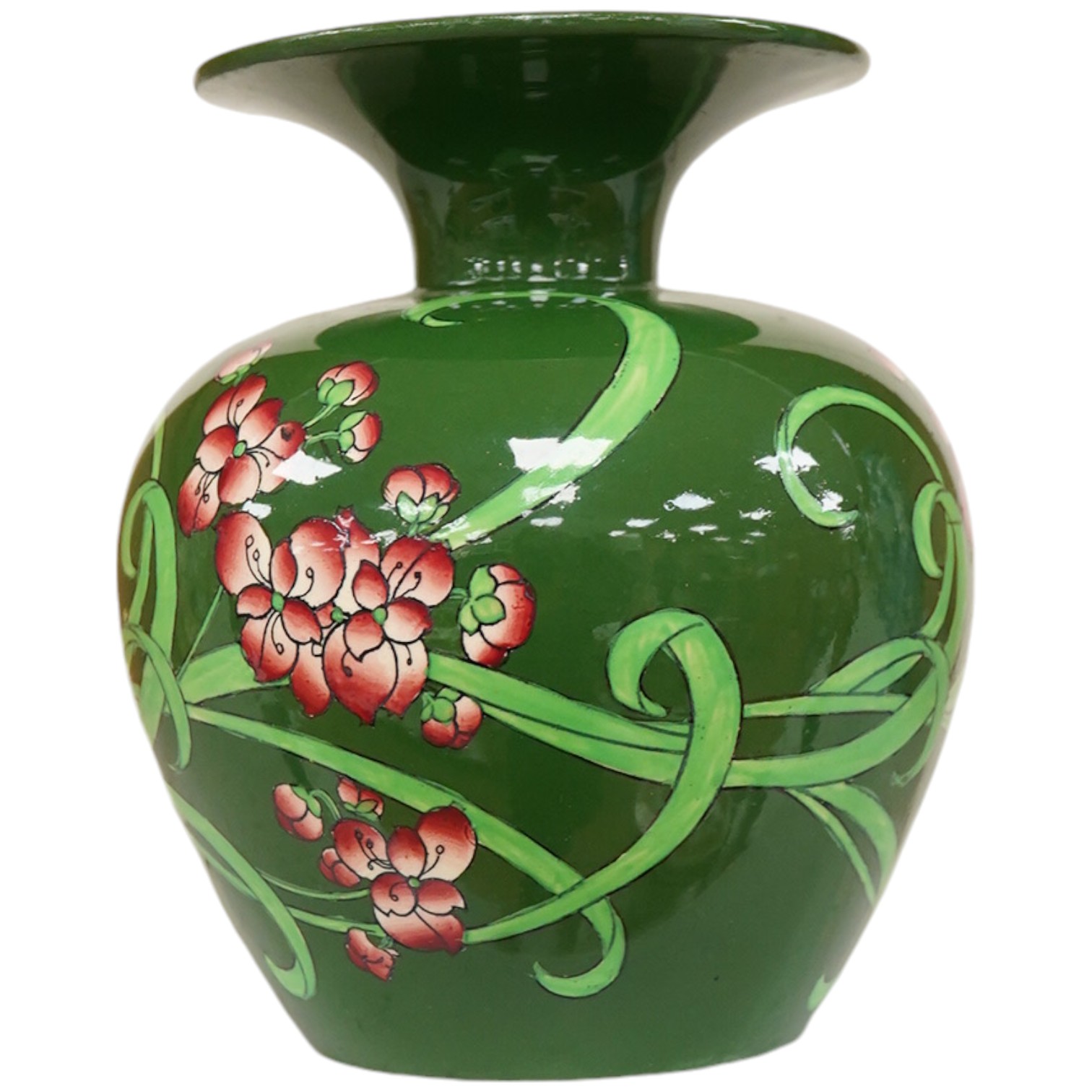 The Foley “Intarsio” hand painted floral vase, numbered 3442, 15cm tall. Condition - fair to good